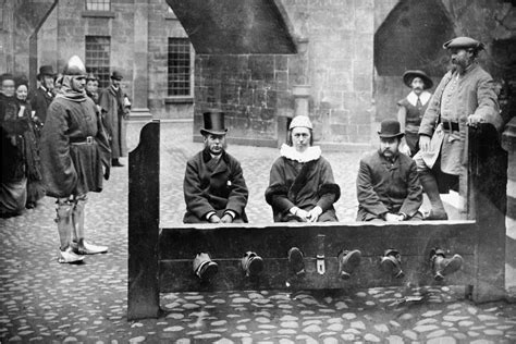 punishment stocks and pillories.